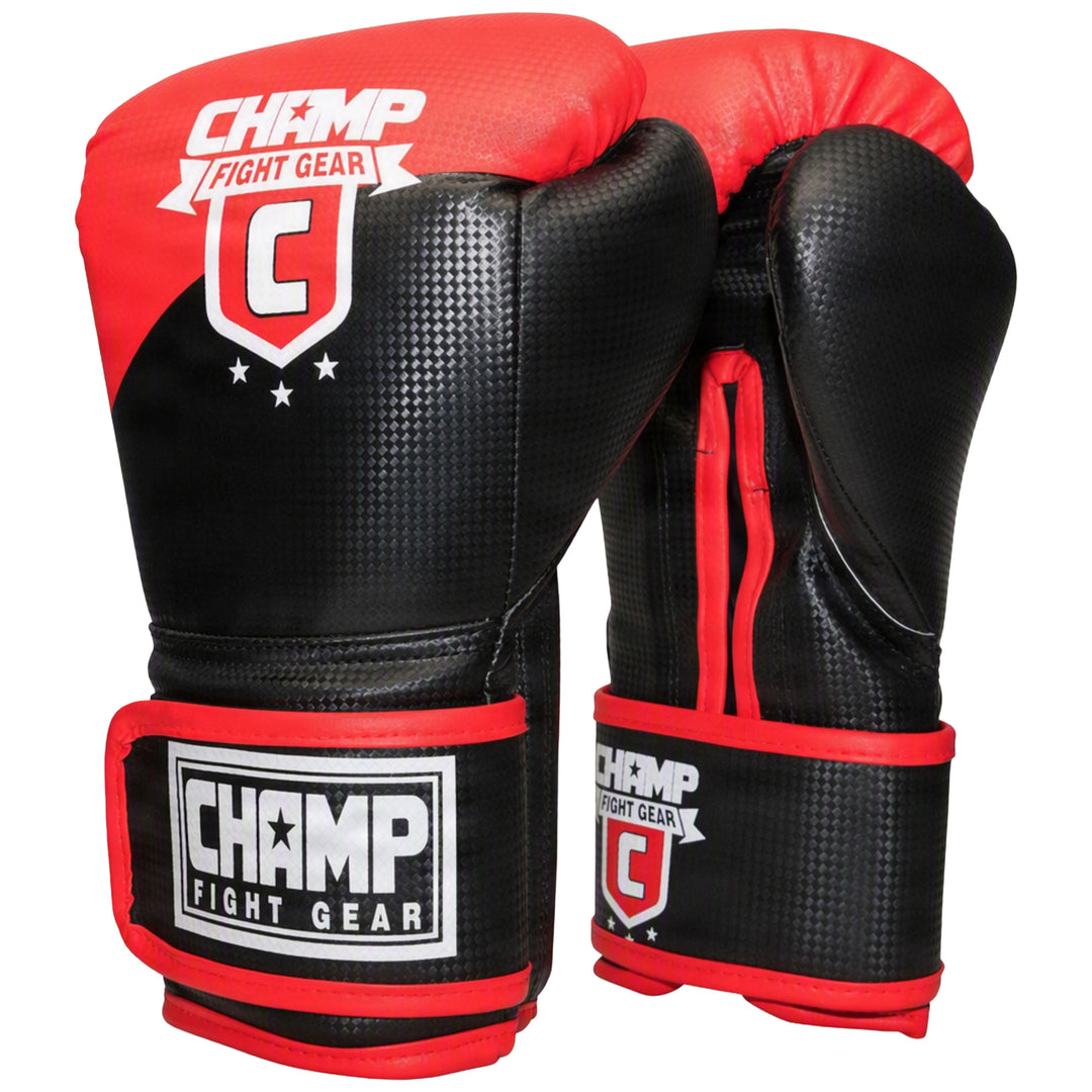 Champ Boxing Gloves for Training, Sparring, Kickboxing, MMA, Muay Thai, Durable PU Leather, Multi-Layered Foam, Wrist Support, Breathable Design