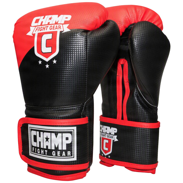 Champ Boxing Gloves for Training, Sparring, Kickboxing, MMA, Muay Thai, Durable PU Leather, Multi-Layered Foam, Wrist Support, Breathable Design