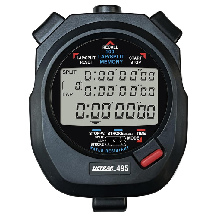 Ultrak 100 Lap Memory Timer - Black, Countdown &amp; Split Timer
