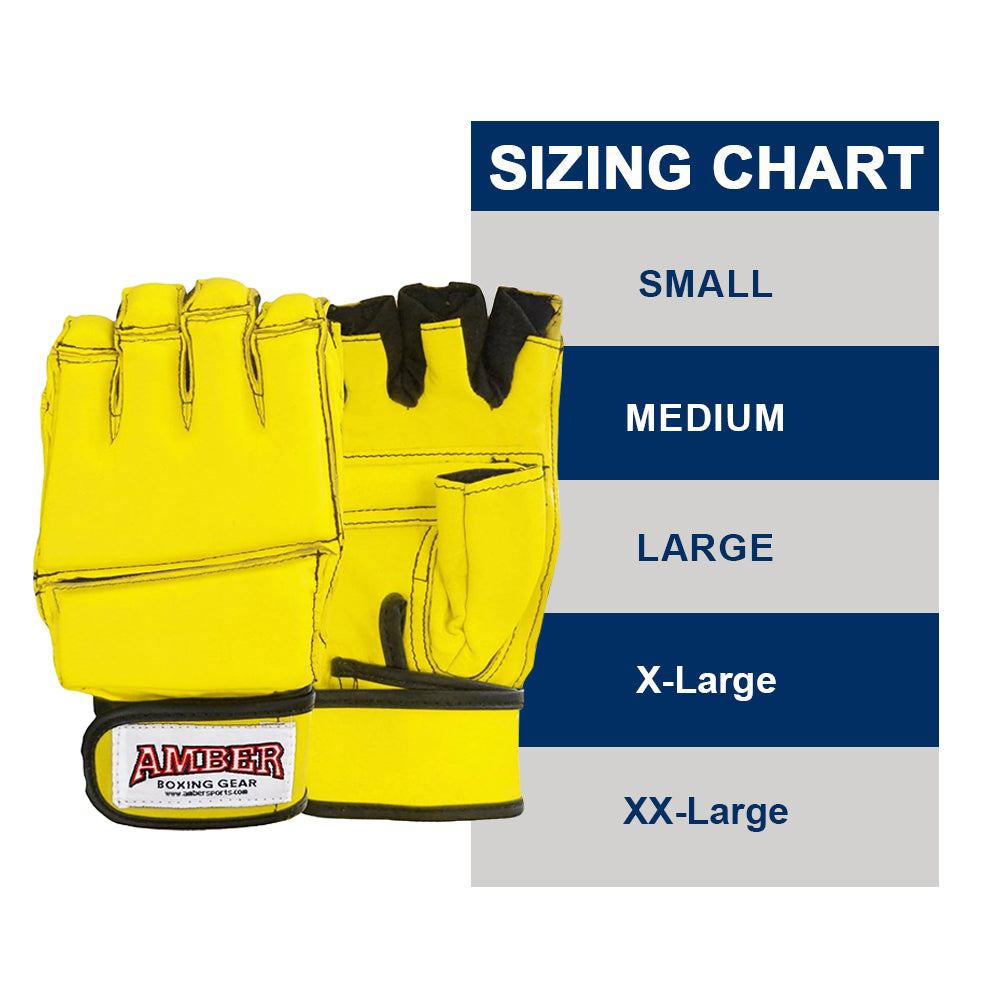 Premium Grappling Gloves for MMA Leather, Enhanced Grip, Excellent Wrist Support, Breathable Comfort - Ideal for Grappling and Clinch Fighting - Yellow Medium