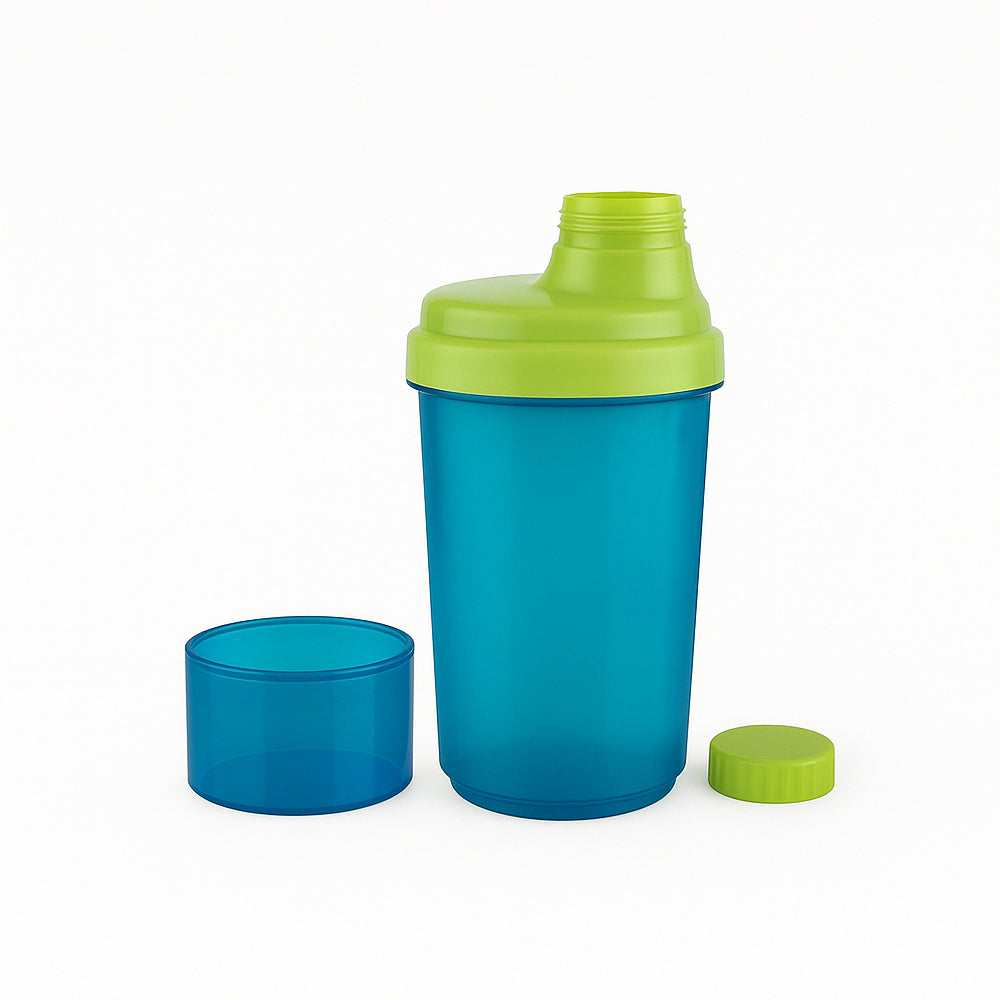 Amber Fight Gear Super Shaker Big with Storage Cap No. 3 BPA-Free, Leak-Proof Protein Shaker Bottle with Wide Mouth Opening, Hi-Flow Cap, and Bottom Storage for Supplements, Blue