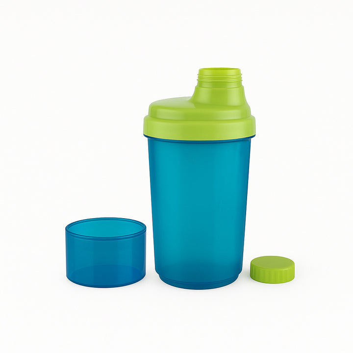 Amber Fight Gear Super Shaker Big with Storage Cap No. 3 BPA-Free, Leak-Proof Protein Shaker Bottle with Wide Mouth Opening, Hi-Flow Cap, and Bottom Storage for Supplements, Blue