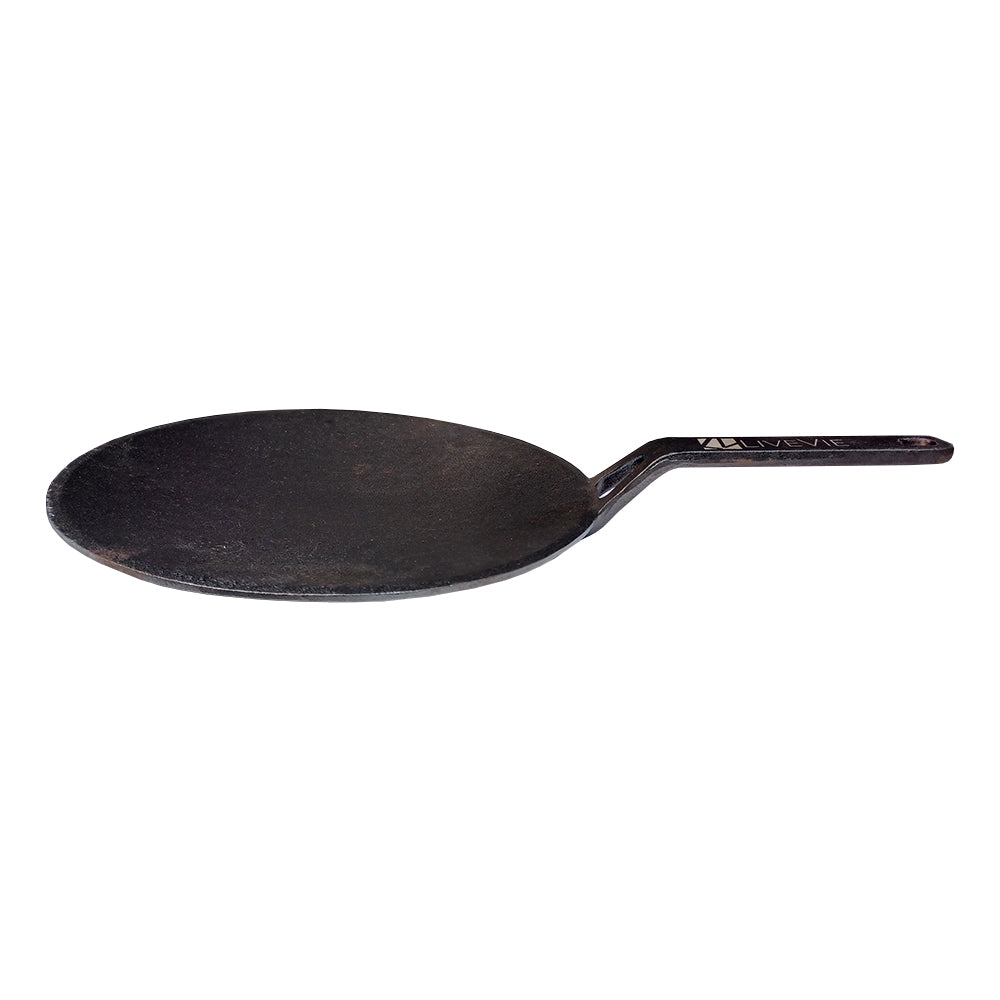 Cast Iron Roti Tawa for Cooking, Pre-SeasonedTawa Pan with 5.5 Inch Handle, Heavy Duty Dosa, Chapati, Roti Maker, 10 Inch