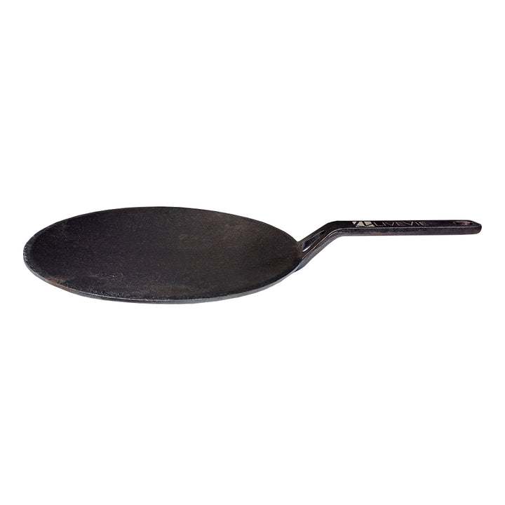 Cast Iron Roti Tawa for Cooking, Pre-SeasonedTawa Pan with 5.5 Inch Handle, Heavy Duty Dosa, Chapati, Roti Maker, 10 Inch