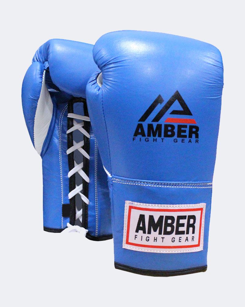 Blue Leather Fight Gloves: Premium