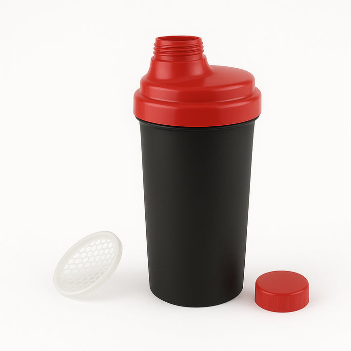 Amber Fight Gear The Ultimate Shaker Glass With Cap No. 4, Smooth Supplement Mixing, Convenient Storage, Efficient Lump-Breaking Net, and Durable Design Multiple Colors, Red