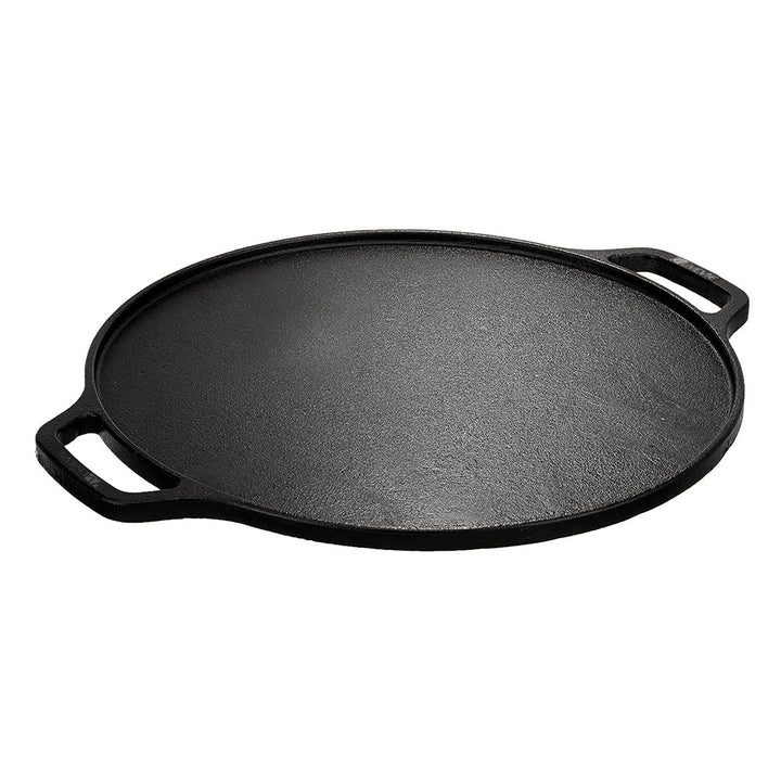Cast Iron Tawa 12 Inch with Double Handle Pre-Seasoned Flat Tawa for Roti Paratha Pancake Crepes Durable Cookware for Gas ElectricCooktops