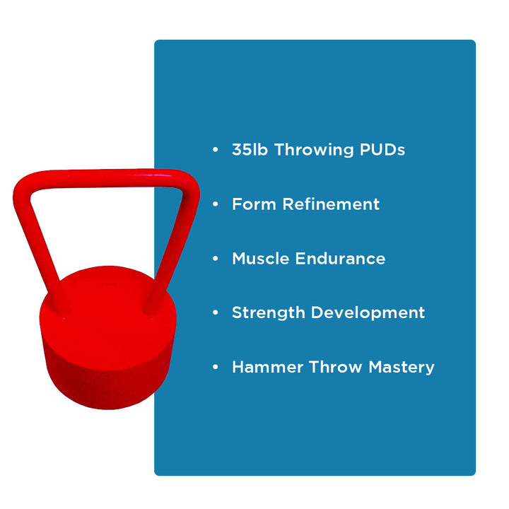 Amber Fight Gear Throwing PUDs Training Implements for Hammer Throw Mastery, Strength Development &amp; Precision Technique Refinement, 35lbs