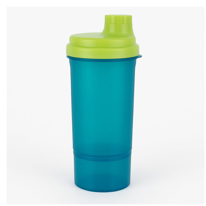 Amber Fight Gear Super Shaker Big with Storage Cap No. 3 BPA-Free, Leak-Proof Protein Shaker Bottle with Wide Mouth Opening, Hi-Flow Cap, and Bottom Storage for Supplements, Blue