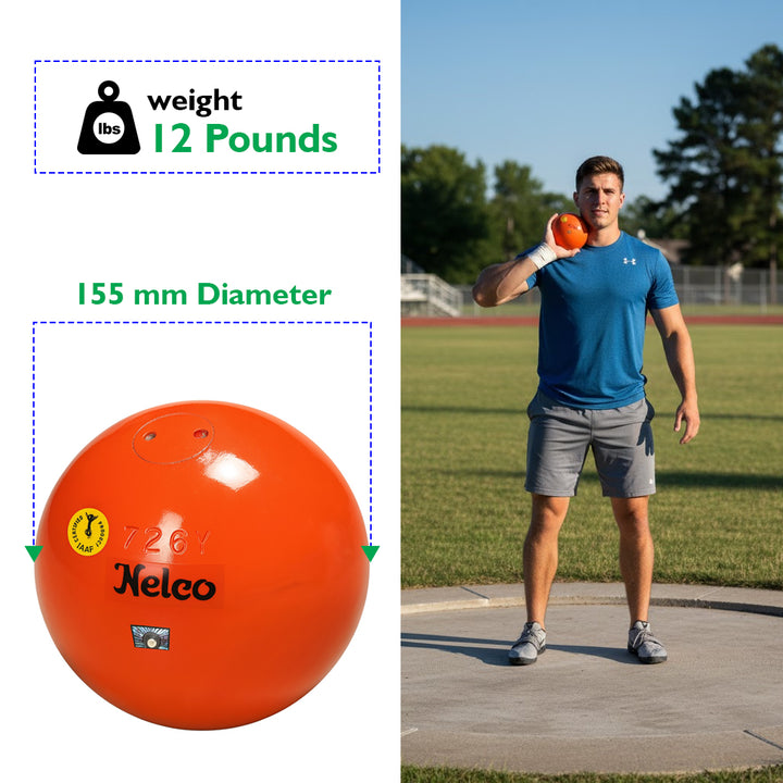 BSN Sports Turned Iron Shot Put, 12-Pound / 115mm