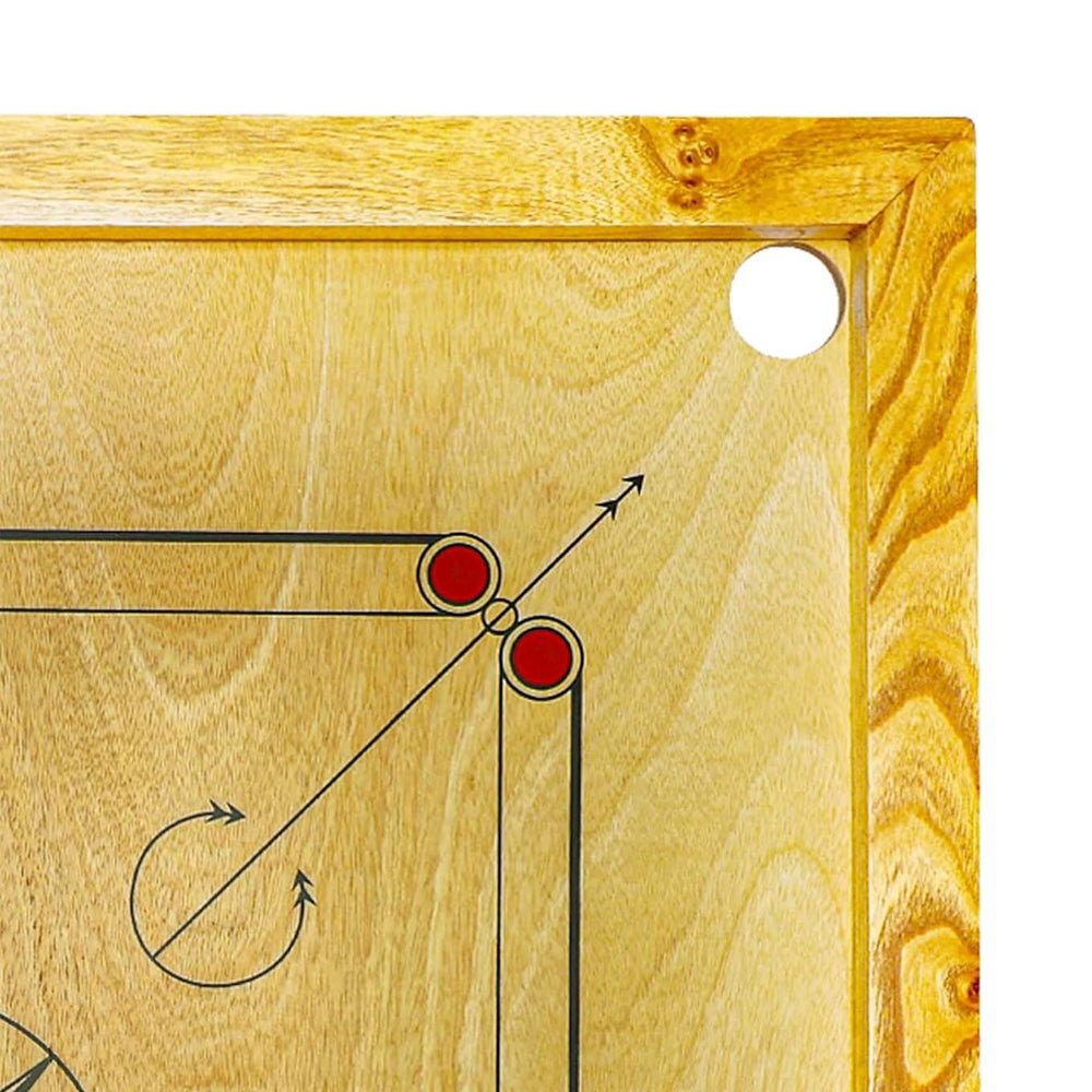 Carrom Board with Coins, Striker &amp; Bori Powder ? Smooth Surface, Professional Quality, Mango Wood Frame, Sealed Pockets, Water-Resistant Matte Finish, 32x32 Inch