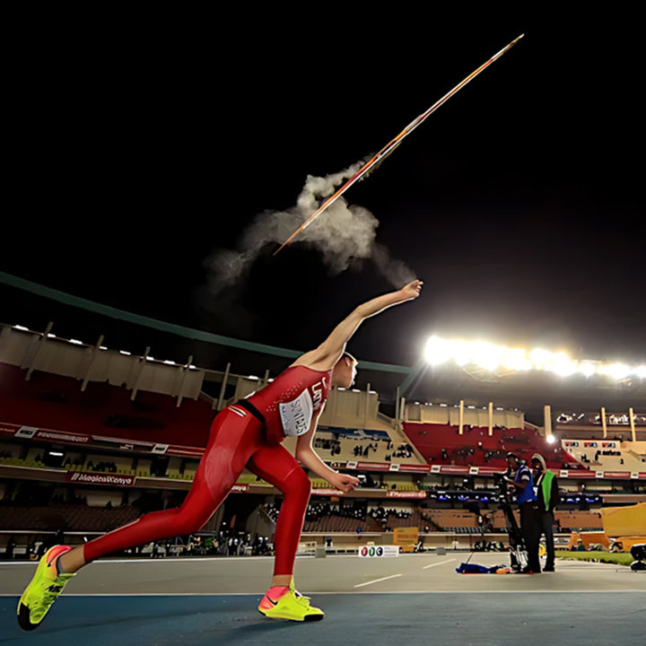 Premium Aluminum Javelin for Track &amp; Field, Competition, and Training, NCAA &amp; IAAF Approved, 300GM, 35?65M, Color May Vary