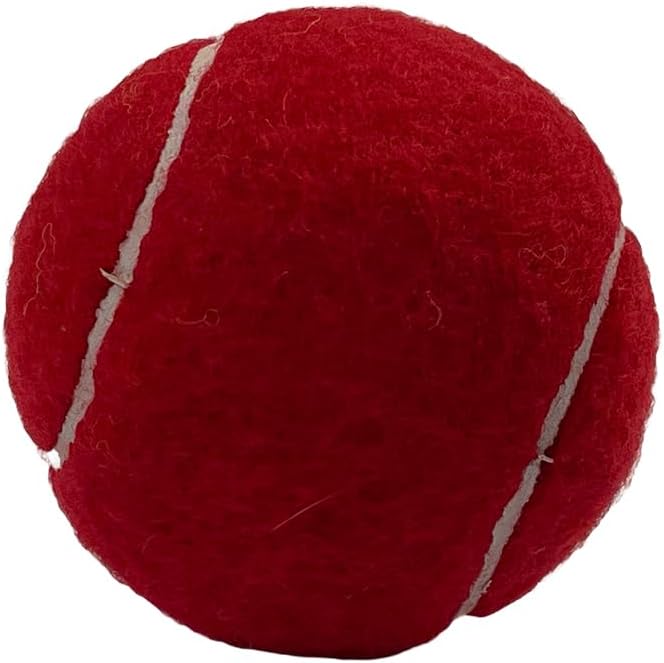 Amber Fight Gear Tennis-Ball Size Cricket Ball Durable Felt-Covered Red Ball with Solid Core for Long-Lasting Pressure-Resistant Play, Set of 3