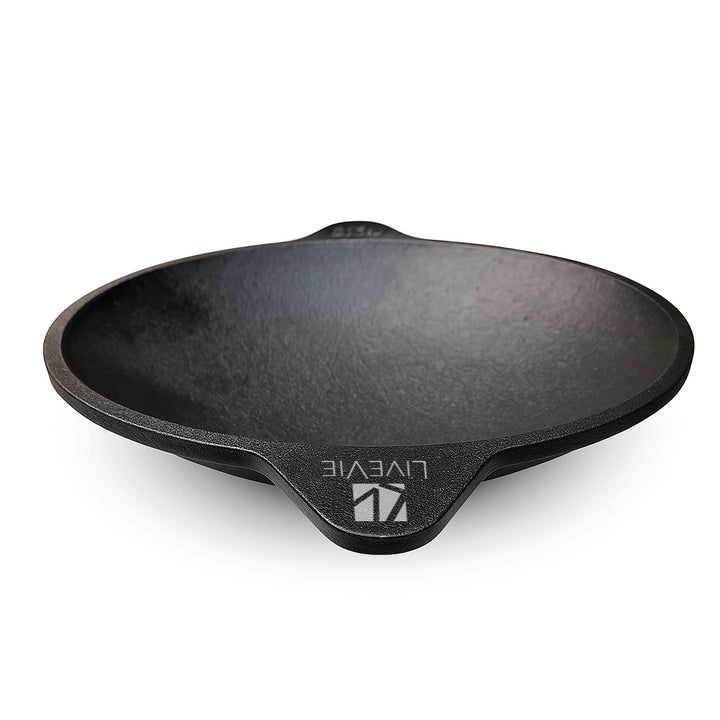 Cast Iron Appam Pan Rough Surface, Works on Gas, Electric Coil, Oven, Campfire &amp; BBQ, 8.5 Inches