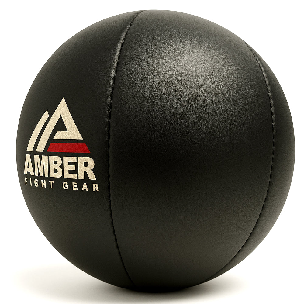 Amber Fight Gear Leather Medicine Ball for Strength &amp; Conditioning, Plyometric &amp; Core Training, Cardio Workouts for Muscle Building, Squats, Lunges, Partner Training
