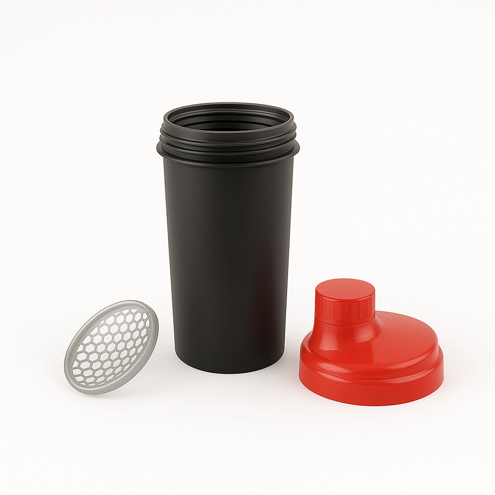Amber Fight Gear The Ultimate Shaker Glass With Cap No. 4, Smooth Supplement Mixing, Convenient Storage, Efficient Lump-Breaking Net, and Durable Design Multiple Colors, Red