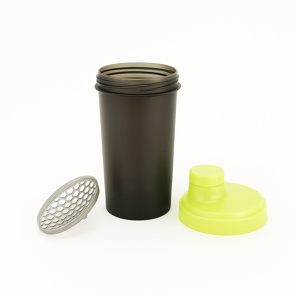 Amber Fight Gear Shaker Glass With Cap No. 3, Durable BPA-Free Polymer, Effective Protein Mixing, Leak-Proof, Portable, Versatile for Gym, Sports, Daily Use, Green