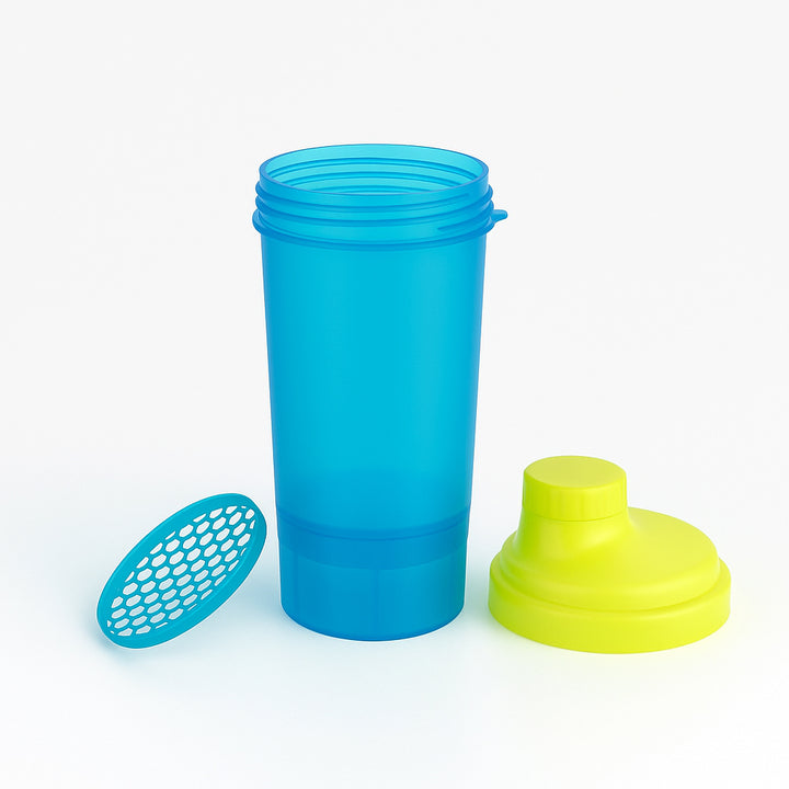 Amber Fight Gear Super Shaker Big with Storage Cap No. 3 BPA-Free, Leak-Proof Protein Shaker Bottle with Wide Mouth Opening, Hi-Flow Cap, and Bottom Storage for Supplements, Blue