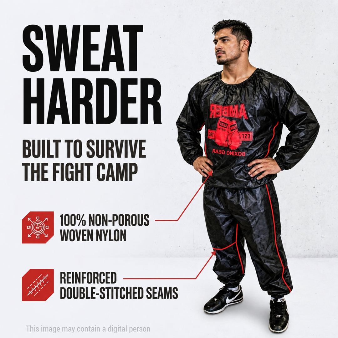 Amber Fight Gear Extreme Nylon Sauna Suit for Increased Perspiration