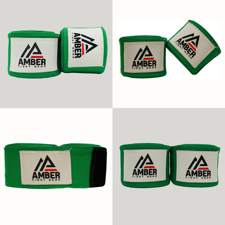 Amber Fight Gear Semi Elastic Professional Hand Wraps with Hook and Loop Closure for Boxing Kickboxing Muay Thai MMA for Men and Women