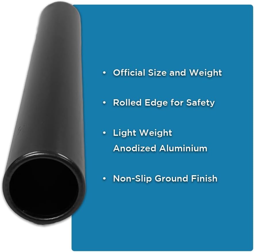 Amber Sporting Goods Aluminum Relay Baton Get The Winning Edge with Our Official Size, Lightweight, and Safe, Black