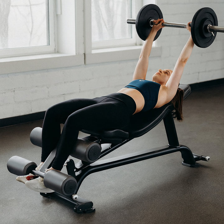 Premium Adjustable Decline Bench, Durable Construction, Comfort, Hygiene, Stability, and Mobility for Effective Workouts