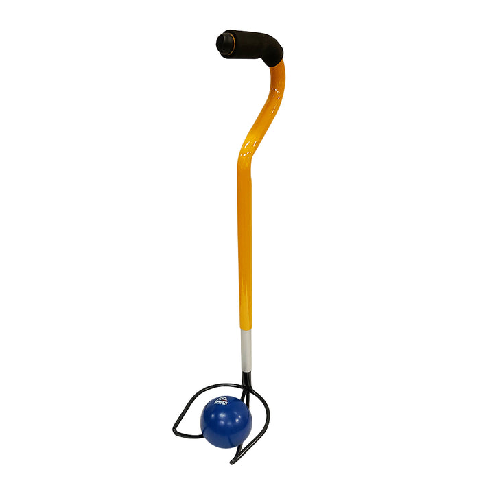 Ultimate Shotput &amp; Hammer Retrieving Tool, Adjustable 6 Heights (24inch-29inch), Sturdy Steel, Deep Cup for Secure Pick-Up, Ergonomic Foam Handle, Ideal for Track &amp; Field Athletes &amp; Coaches