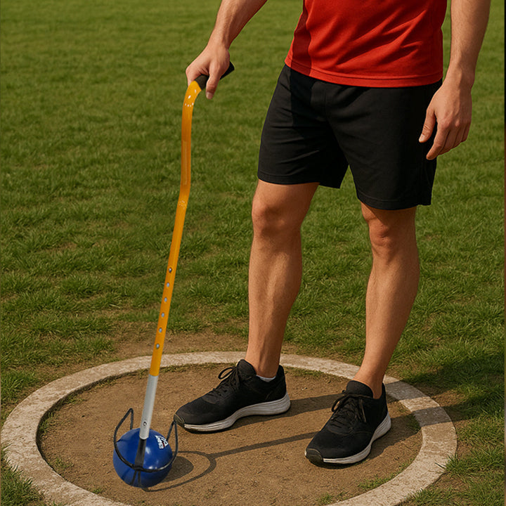 Ultimate Shotput &amp; Hammer Retrieving Tool, Adjustable 6 Heights (24inch-29inch), Sturdy Steel, Deep Cup for Secure Pick-Up, Ergonomic Foam Handle, Ideal for Track &amp; Field Athletes &amp; Coaches