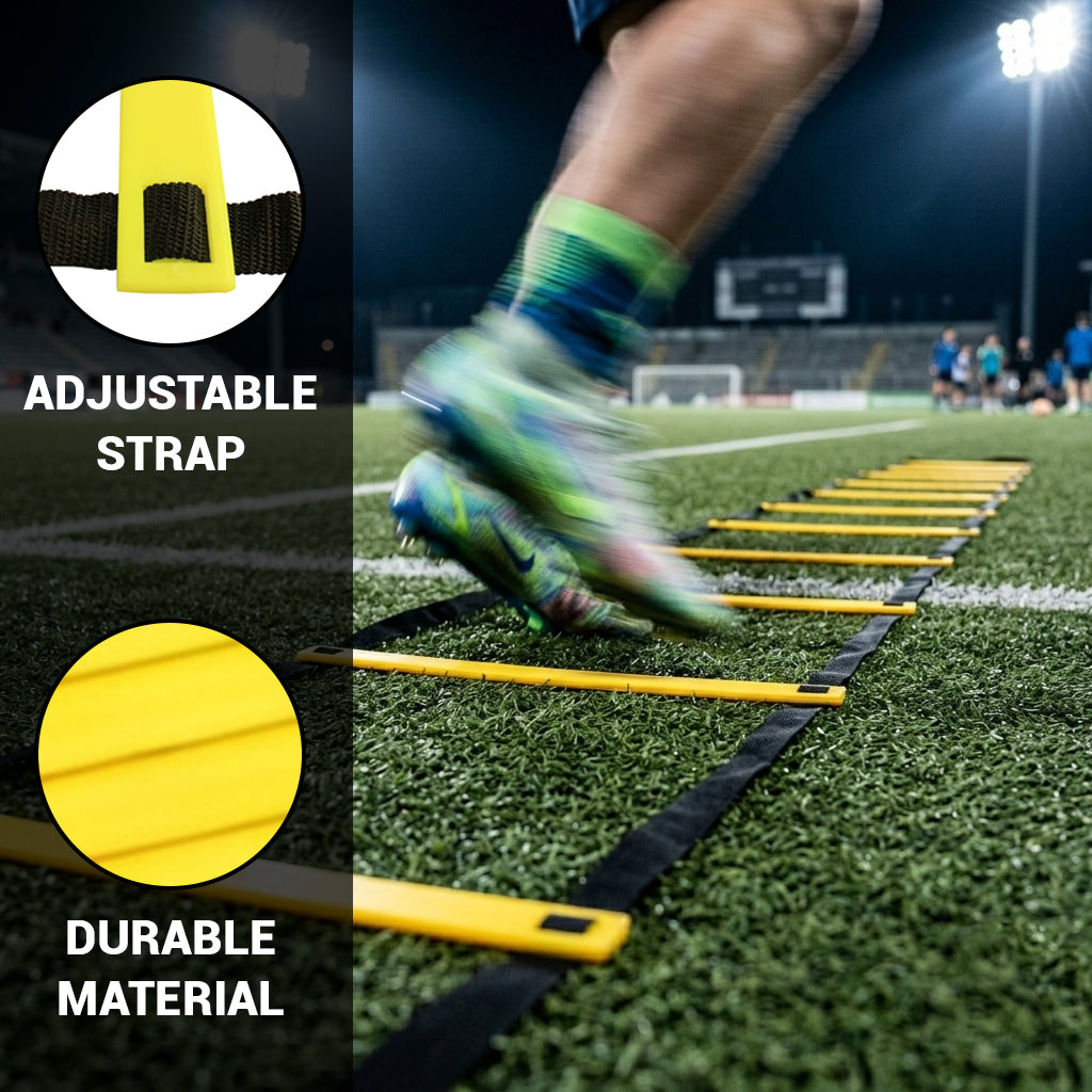 Feet Speed and Agility Training Ladder for High-Intensity Training in Boxing, Soccer, Football, Lacrosse, and Ice Hockey - Improve Your Footwork and Coordination