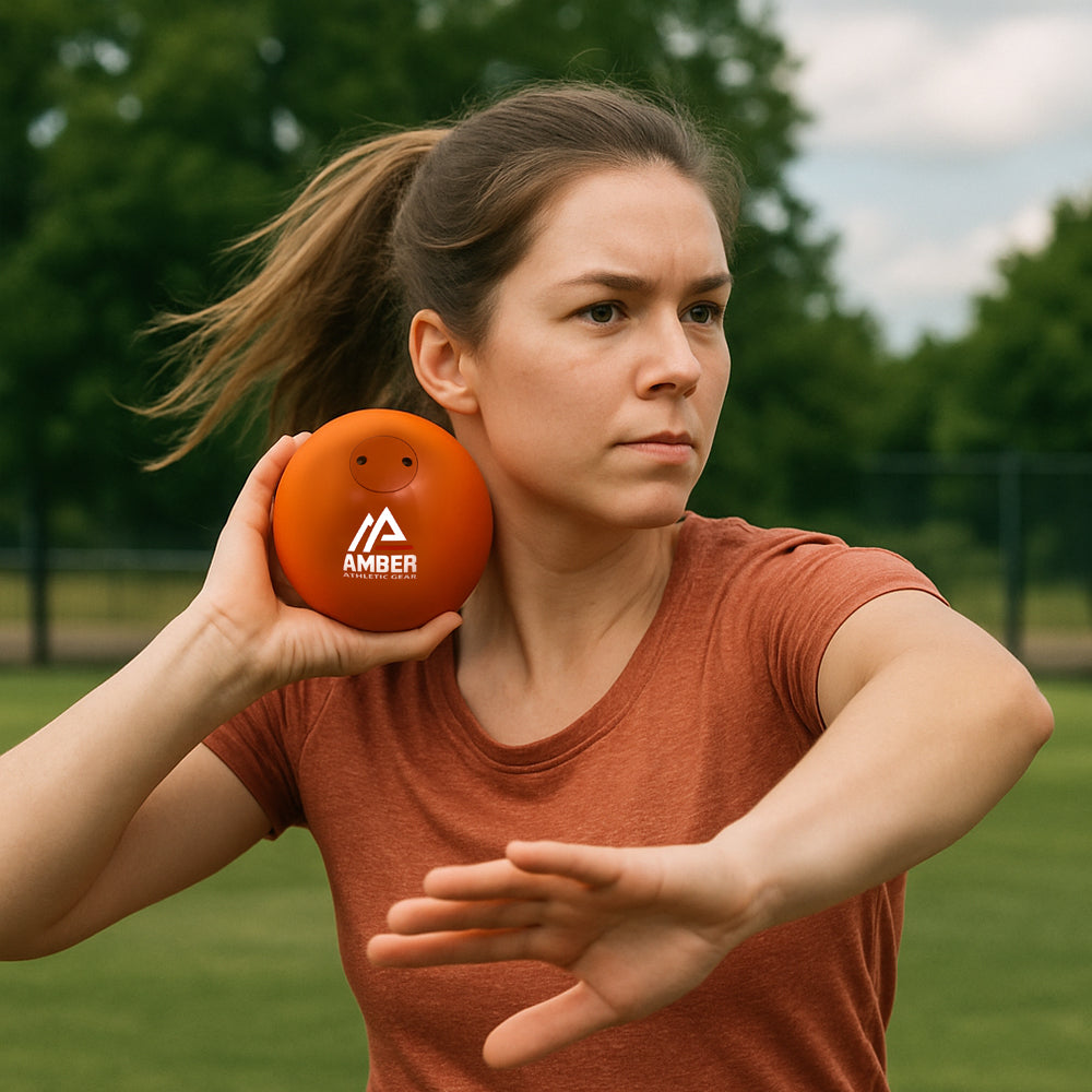 Amber Fight Gear Precision Performance Iron Shot Put Versatile Training and Competition Excellence with Sturdy Cast Iron Build and Durable Polyurethane Coating