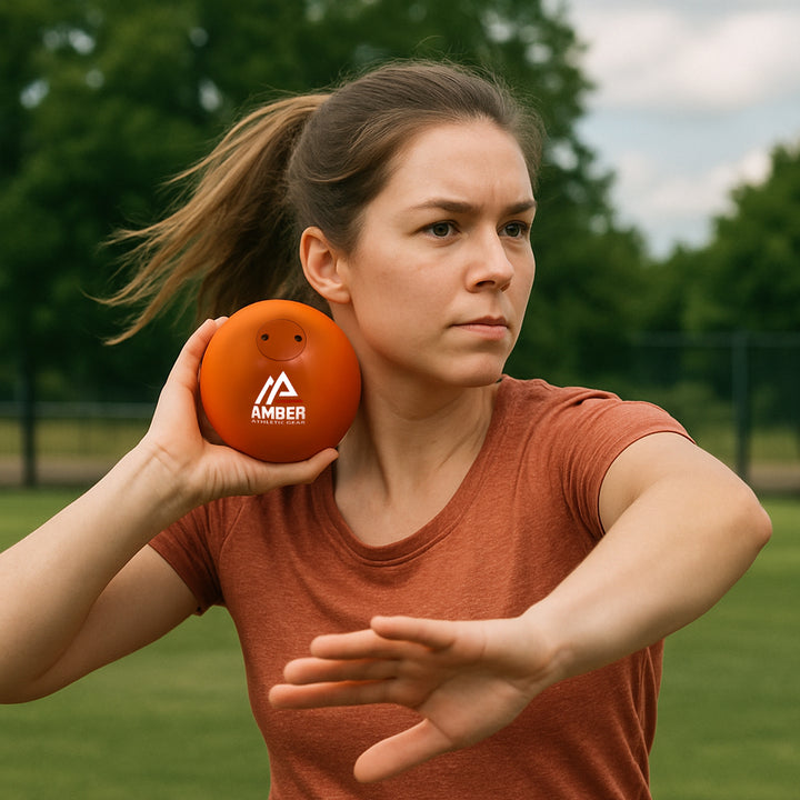 Amber Fight Gear Precision Performance Iron Shot Put Versatile Training and Competition Excellence with Sturdy Cast Iron Build and Durable Polyurethane Coating
