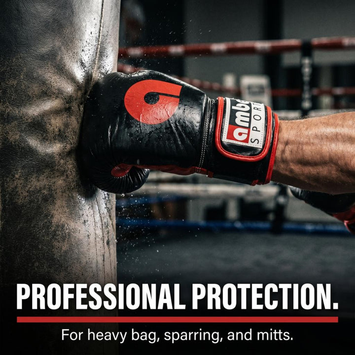 Amber Fight Gear Professional Leather Boxing Gloves | Multi-Layer Foam Training Gloves for Muay Thai, Kickboxing &amp; Sparring | Men &amp; Women Punching Gear | Ambidextrous Sizes (8oz to 18oz)