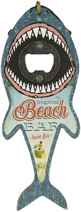 Shark Bottle Opener for Beer, Soda, and Pop Tops - Wall Mount Bartender Kitchen Barware