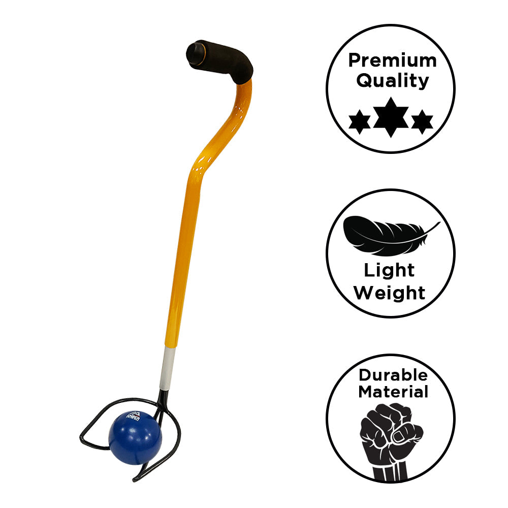 Ultimate Shotput &amp; Hammer Retrieving Tool, Adjustable 6 Heights (24inch-29inch), Sturdy Steel, Deep Cup for Secure Pick-Up, Ergonomic Foam Handle, Ideal for Track &amp; Field Athletes &amp; Coaches
