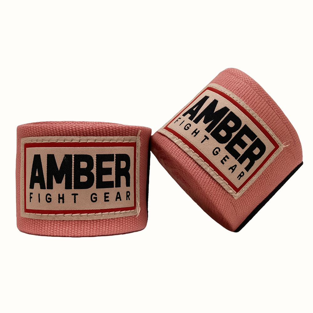 Amber Fight Gear Semi Elastic Professional Hand Wraps with Hook and Loop Closure for Boxing Kickboxing Muay Thai MMA for Men and Women