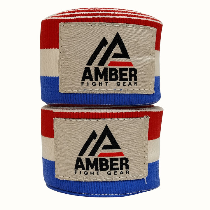 Amber Fight Gear Semi Elastic Professional Hand Wraps with Hook and Loop Closure for Boxing Kickboxing Muay Thai MMA for Men and Women
