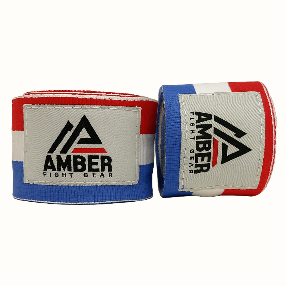 Amber Fight Gear Semi Elastic Professional Hand Wraps with Hook and Loop Closure for Boxing Kickboxing Muay Thai MMA for Men and Women