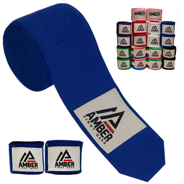 Amber Fight Gear Semi Elastic Professional Hand Wraps with Hook and Loop Closure for Boxing Kickboxing Muay Thai MMA for Men and Women