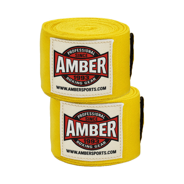 Amber Fight Gear Semi Elastic Professional Hand Wraps with Hook and Loop Closure for Boxing Kickboxing Muay Thai MMA for Men and Women