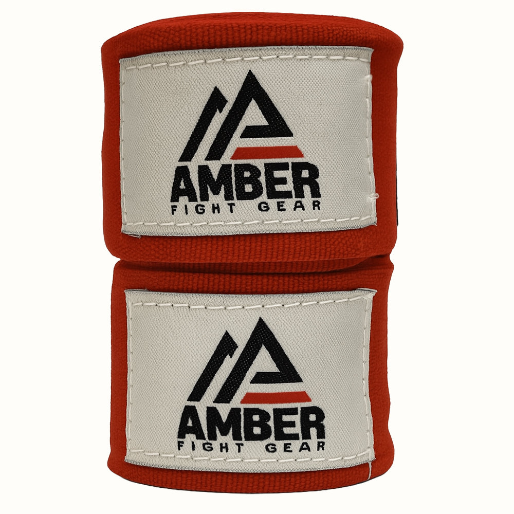 Amber Fight Gear Semi Elastic Professional Hand Wraps with Hook and Loop Closure for Boxing Kickboxing Muay Thai MMA for Men and Women