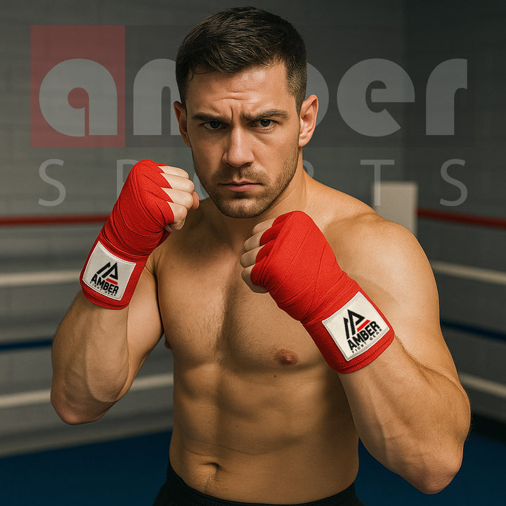 Amber Fight Gear Semi Elastic Professional Hand Wraps with Hook and Loop Closure for Boxing Kickboxing Muay Thai MMA for Men and Women