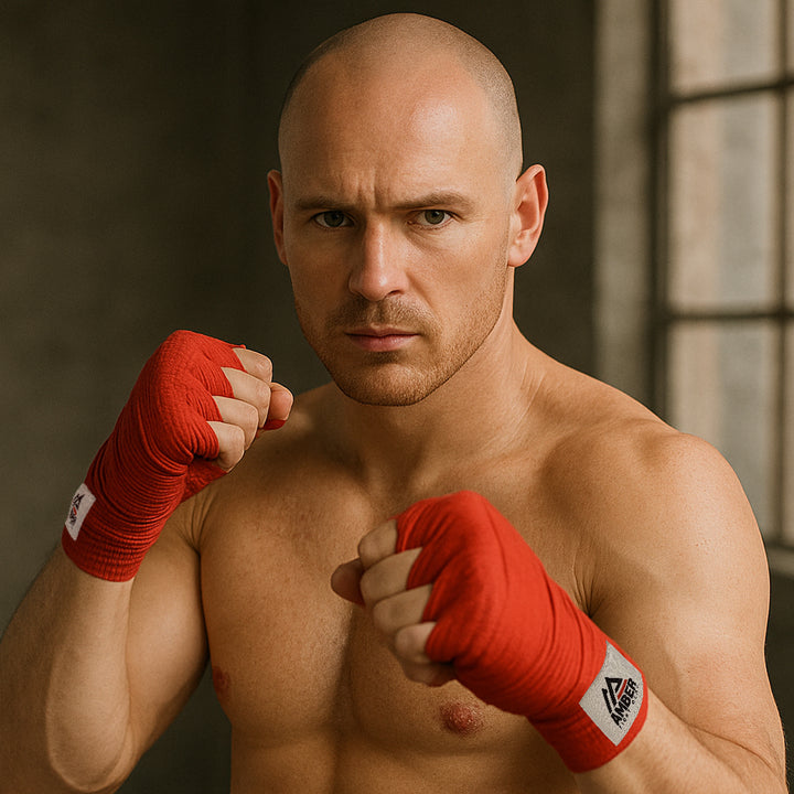 Amber Fight Gear Semi Elastic Professional Hand Wraps with Hook and Loop Closure for Boxing Kickboxing Muay Thai MMA for Men and Women