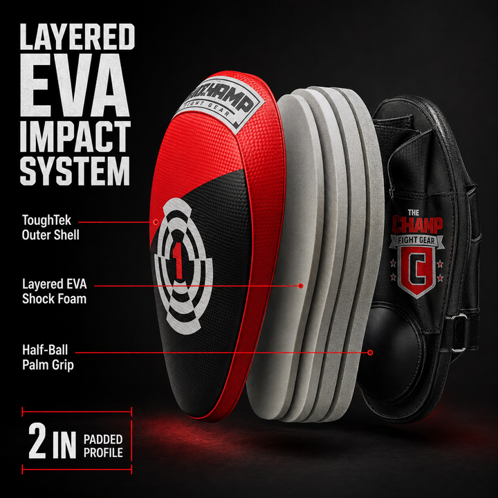Curved Target Punching Mitts for MMA, Kickboxing, Muay Thai ? Enhanced Wrist Support, Half-Ball Palm Grip, Lightweight, Durable ToughTek Material, Sweat-Resistant