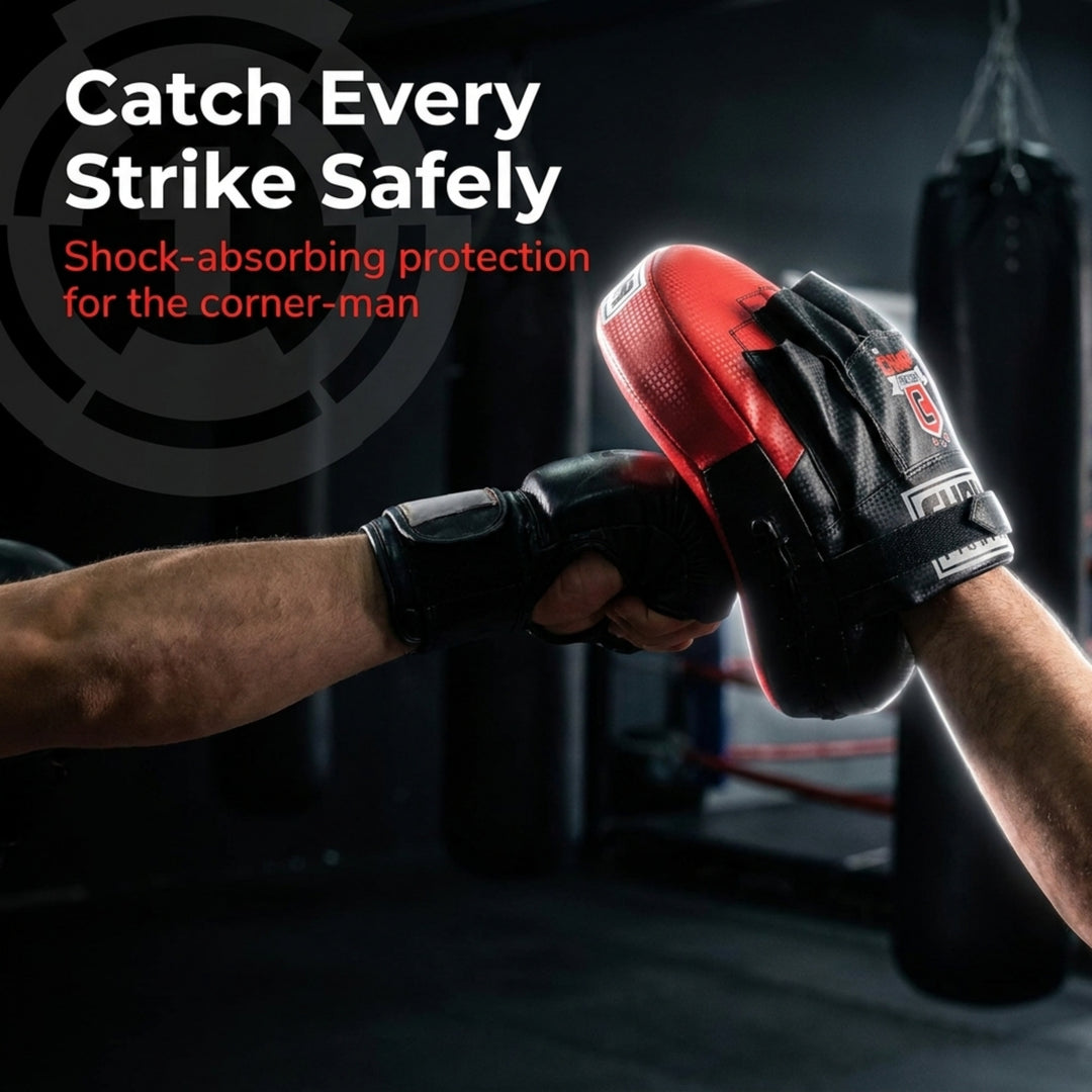 Curved Target Punching Mitts for MMA, Kickboxing, Muay Thai ? Enhanced Wrist Support, Half-Ball Palm Grip, Lightweight, Durable ToughTek Material, Sweat-Resistant