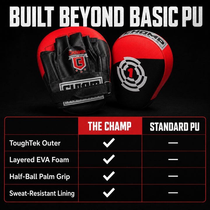 Curved Target Punching Mitts for MMA, Kickboxing, Muay Thai ? Enhanced Wrist Support, Half-Ball Palm Grip, Lightweight, Durable ToughTek Material, Sweat-Resistant