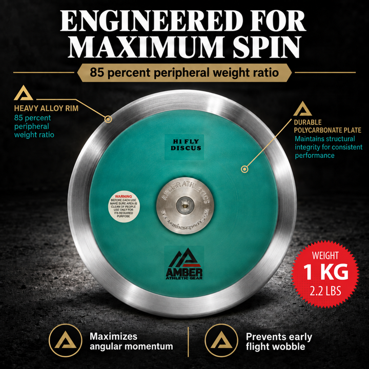 Amber Fight Gear Hi Fly IAAF Certified Discus with 85% Rim Weight