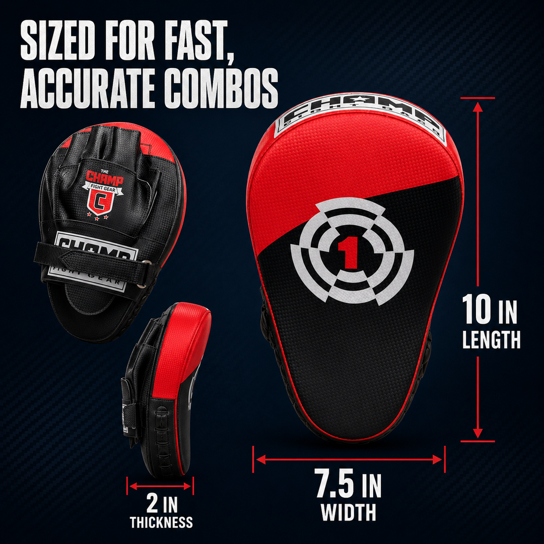 Curved Target Punching Mitts for MMA, Kickboxing, Muay Thai ? Enhanced Wrist Support, Half-Ball Palm Grip, Lightweight, Durable ToughTek Material, Sweat-Resistant