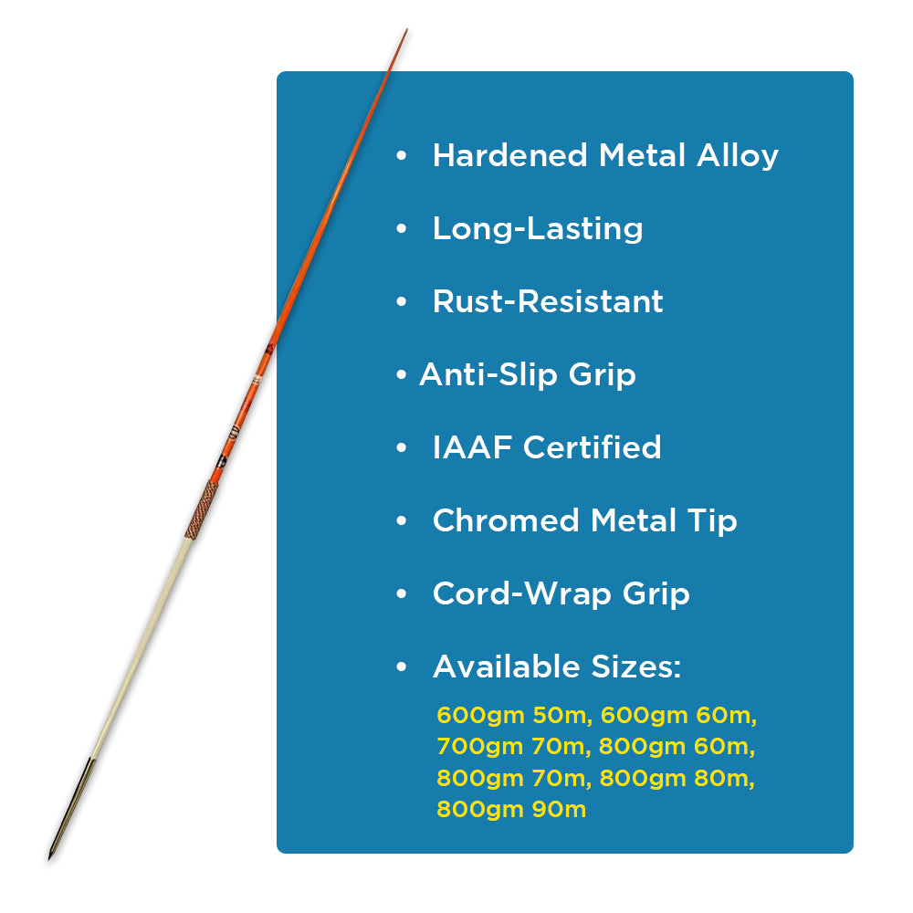 Amber Fight Gear Atlas Track and Field Competition Throws: Premium Javelin Set, IAAF Certified for Professional Athletes and Training Enthusiasts, Weight:700 gm Range:70 m