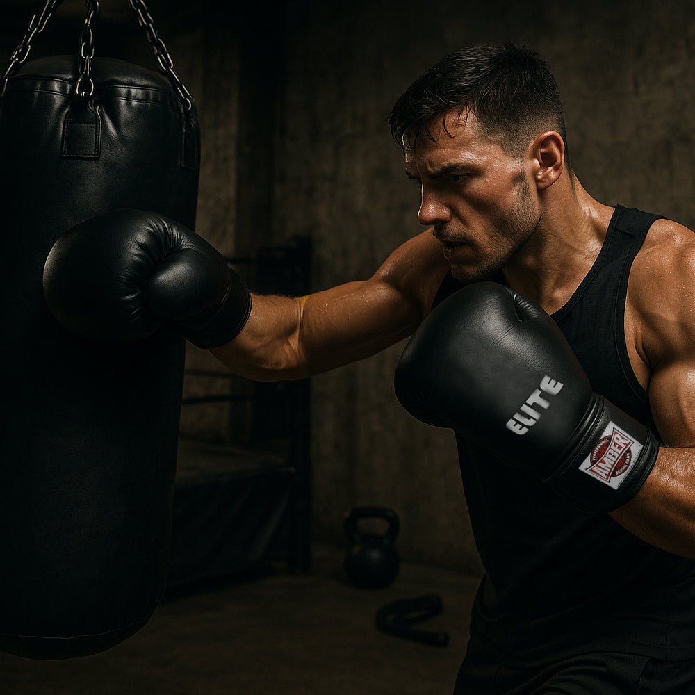 Leather Punching Bag Gloves with Hook and Loop Closure - Ideal for Heavy Bag Training and Sparring, 12oz