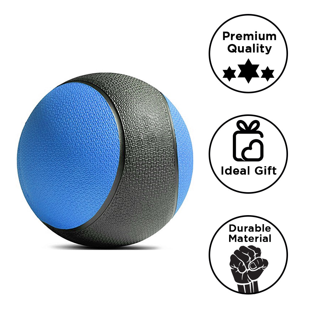 Durable Rubber Medicine Ball for Versatile Fitness Training, Enhance Upper &amp; Lower Body Strength, Core Stability, Balance, and Coordination, Superior Grip with Textured Finish, 4 lb Color May Vary